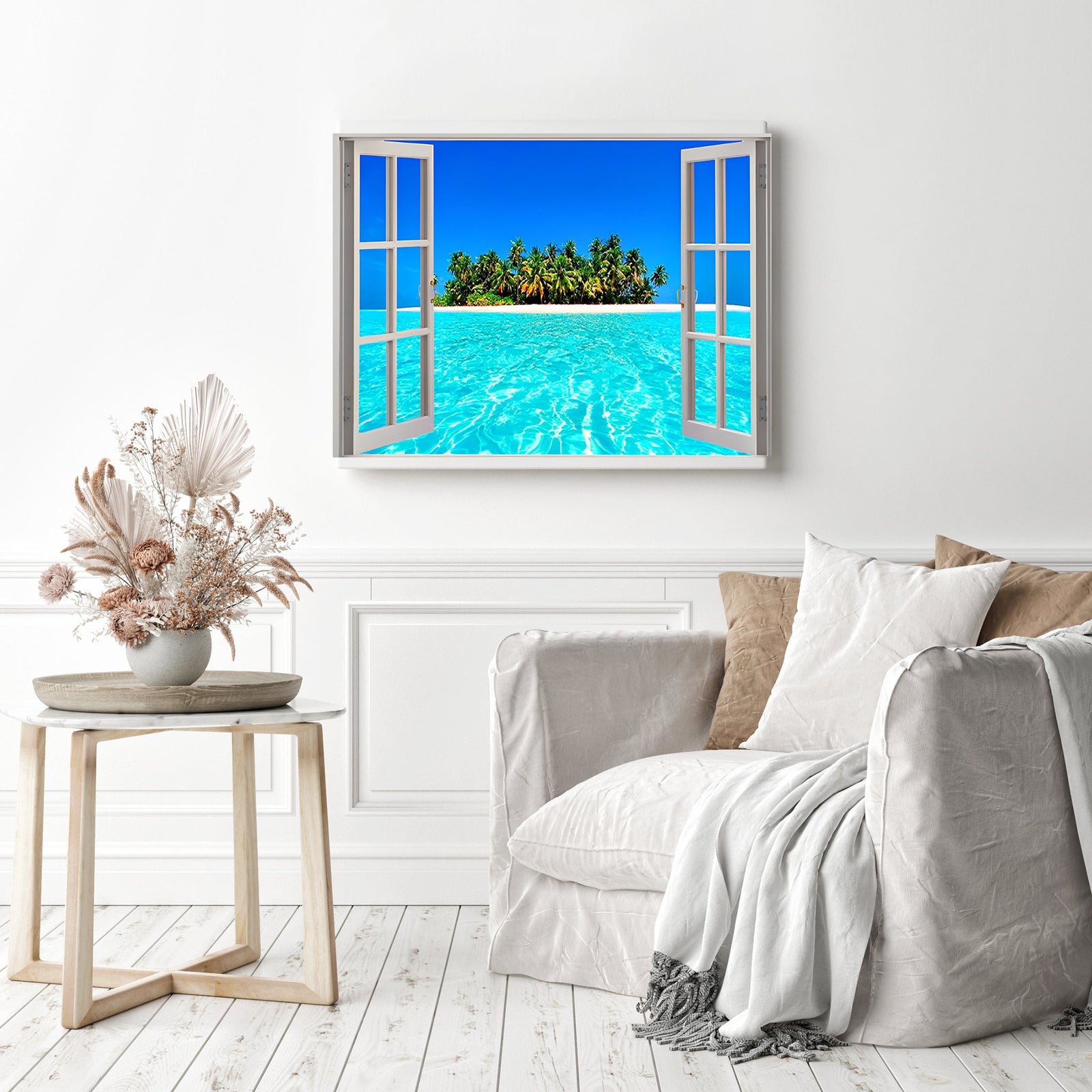 Island Window View | Diamond Painting Displayed as Home Decor