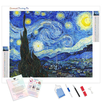 Starry Night | Diamond Painting Kit - Full Drill - Square or Round Diamonds with AB Drills Option