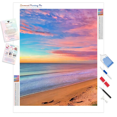 Colorful Beach Sky | Diamond Painting Kit - Full Drill - Square or Round Diamonds with AB Drills Option