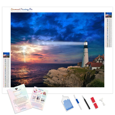 Lighthouse Beckons | Diamond Painting Kit - Full Drill - Square or Round Diamonds with AB Drills Option