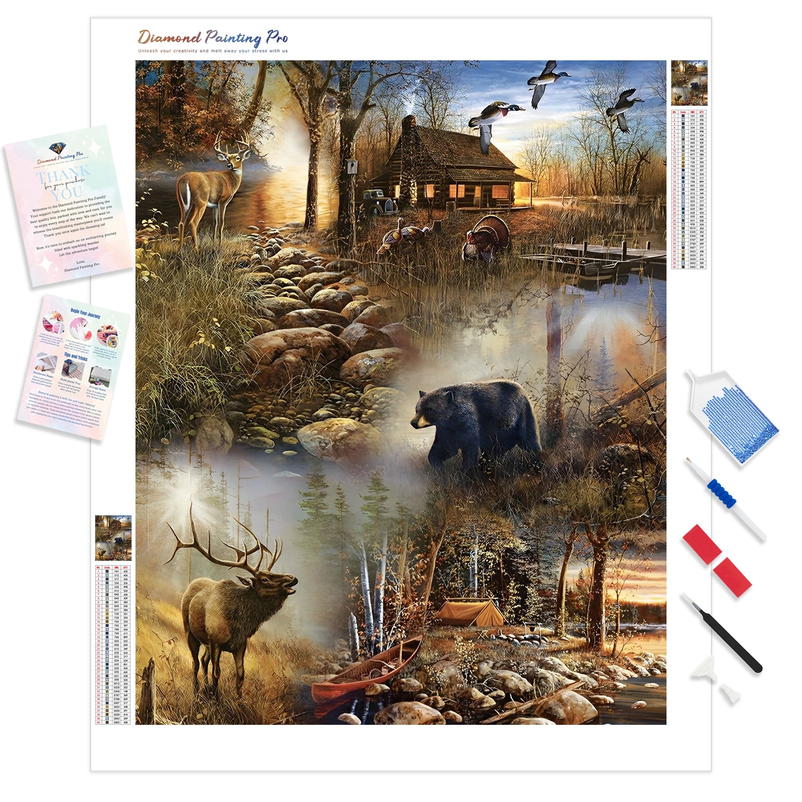 Forest Wilderness Haven | Diamond Painting Kit - Full Drill - Square or Round Diamonds with AB Drills Option