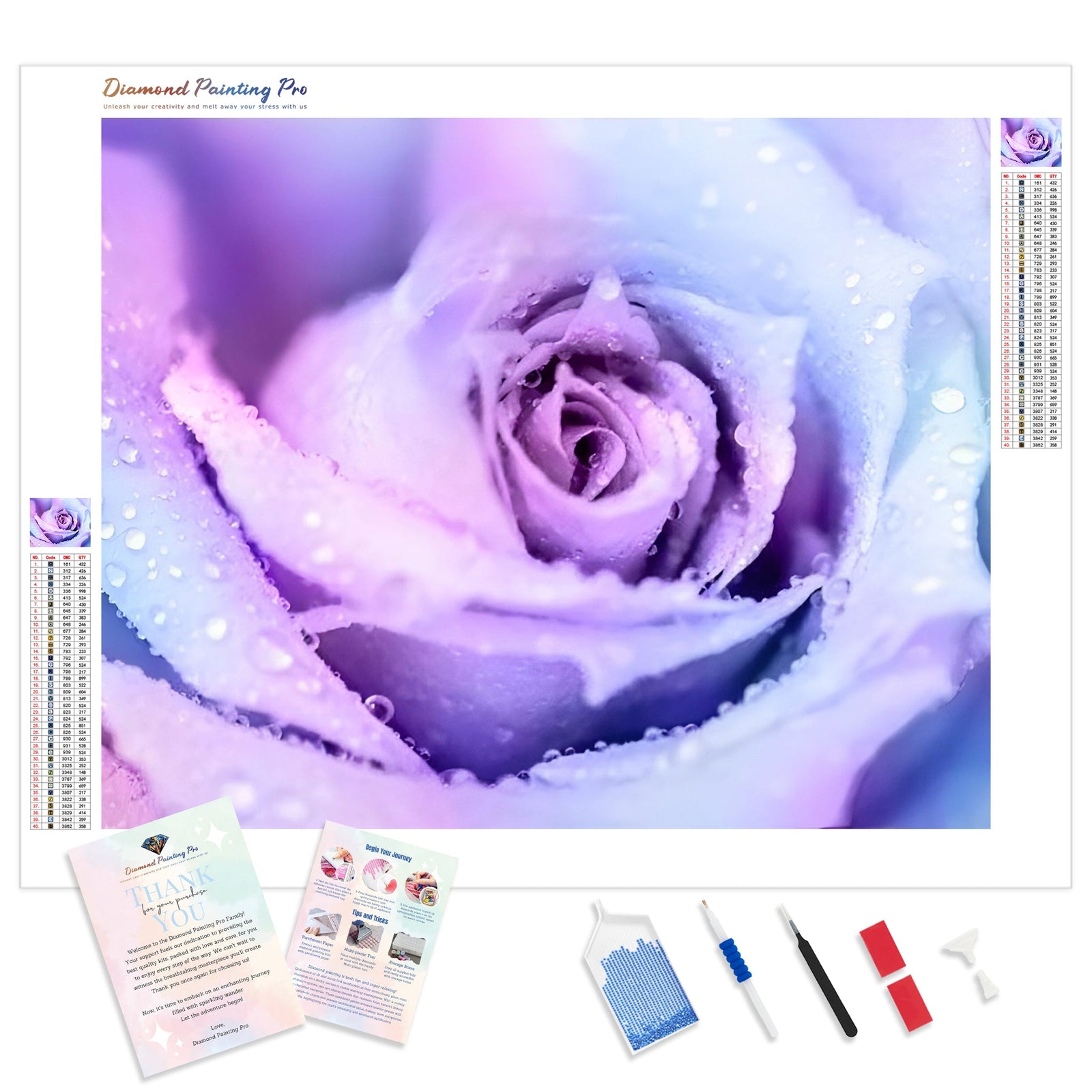 Winter Rose | Diamond Painting Kit - Full Drill - Square or Round Diamonds with AB Drills Option