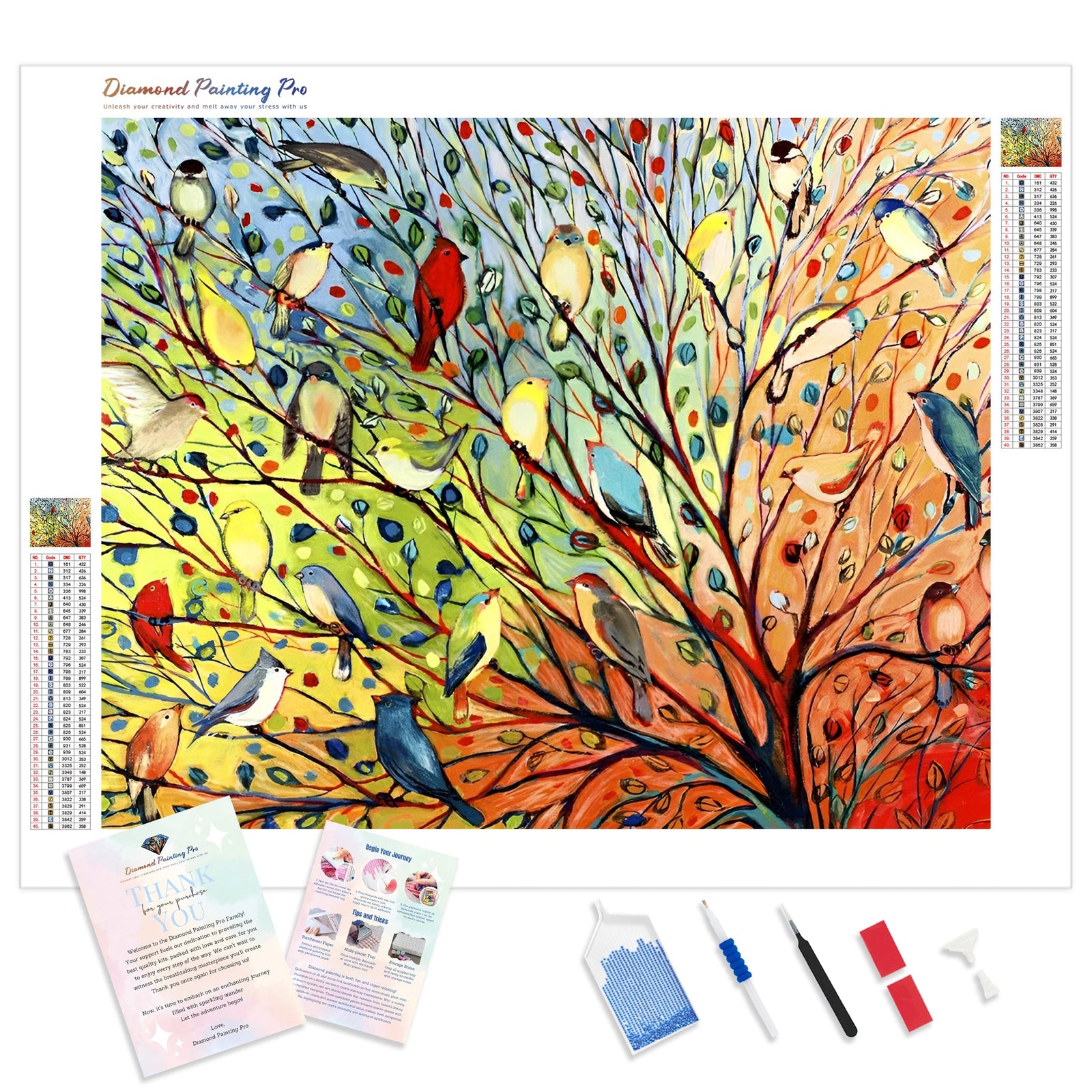 Birds | Diamond Painting Kit - Full Drill - Square or Round Diamonds with AB Drills Option