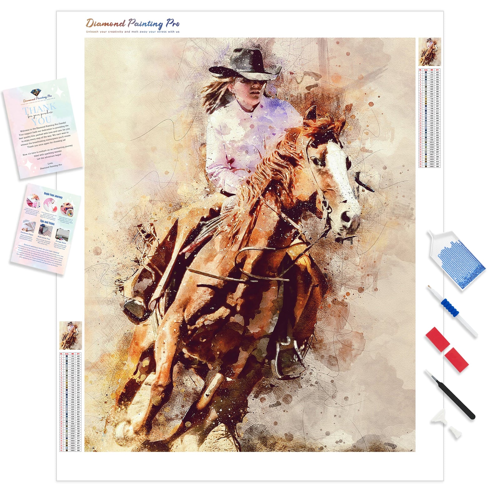 Giddy Up | Diamond Painting Kit - Full Drill - Square or Round Diamonds with AB Drills Option