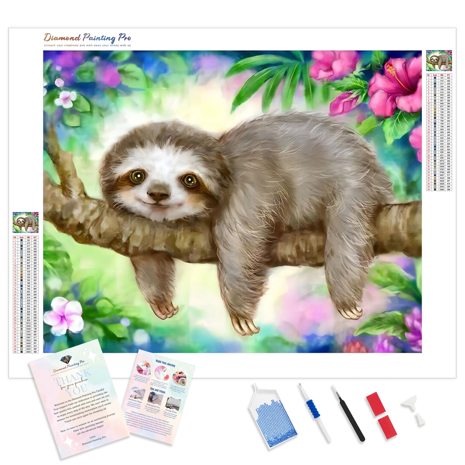 Cute Sloth | Diamond Painting Kit - Full Drill - Square or Round Diamonds with AB Drills Option