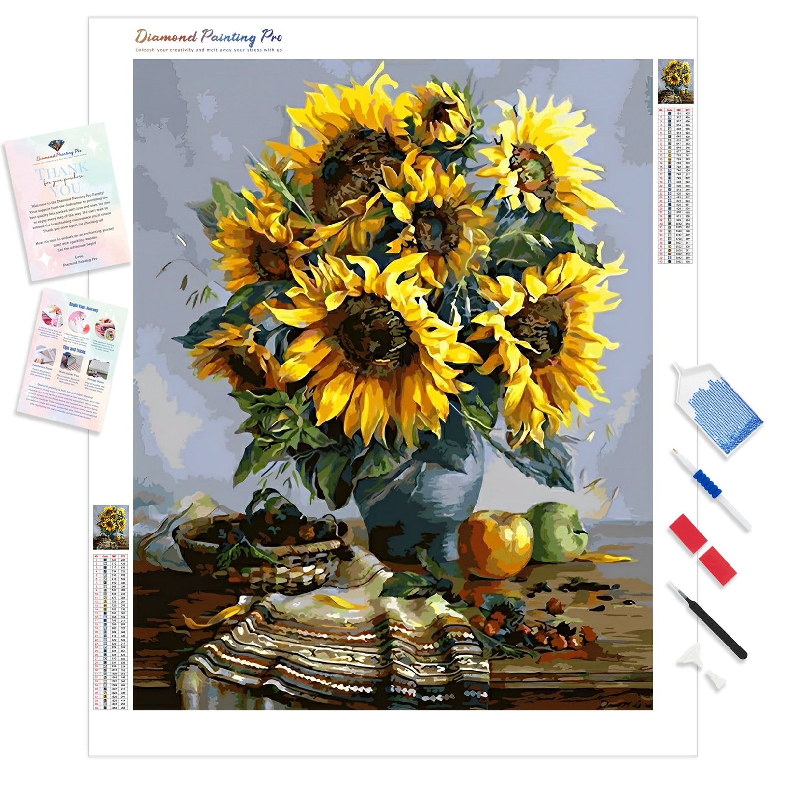 Sunflower Bouquet | Diamond Painting Kit - Full Drill - Square or Round Diamonds with AB Drills Option