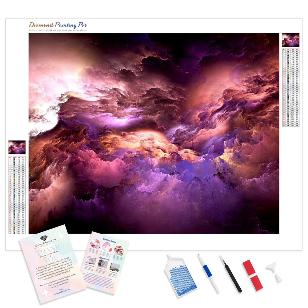 Abstract Sky | Diamond Painting Kit - Full Drill - Square or Round Diamonds with AB Drills Option