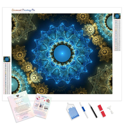 Abstract Mandala Print | Diamond Painting Kit - Full Drill - Square or Round Diamonds with AB Drills Option