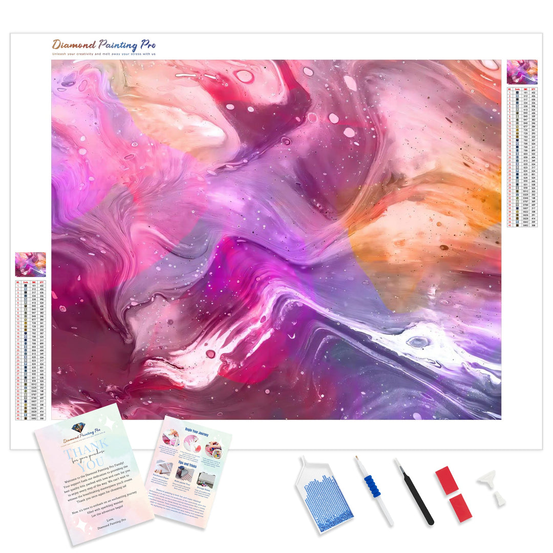 Pink Abstract | Diamond Painting Kit - Full Drill - Square or Round Diamonds with AB Drills Option