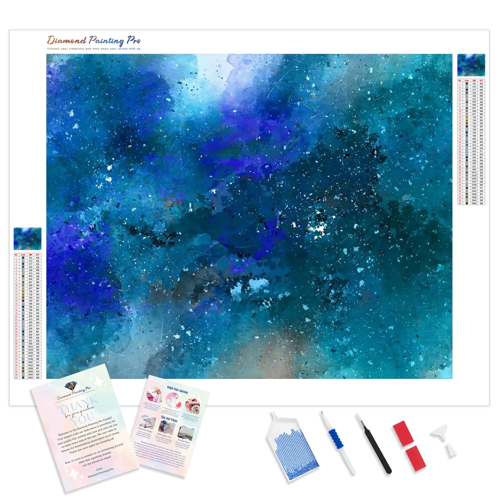 Abstract Night Sky | Diamond Painting Kit - Full Drill - Square or Round Diamonds with AB Drills Option