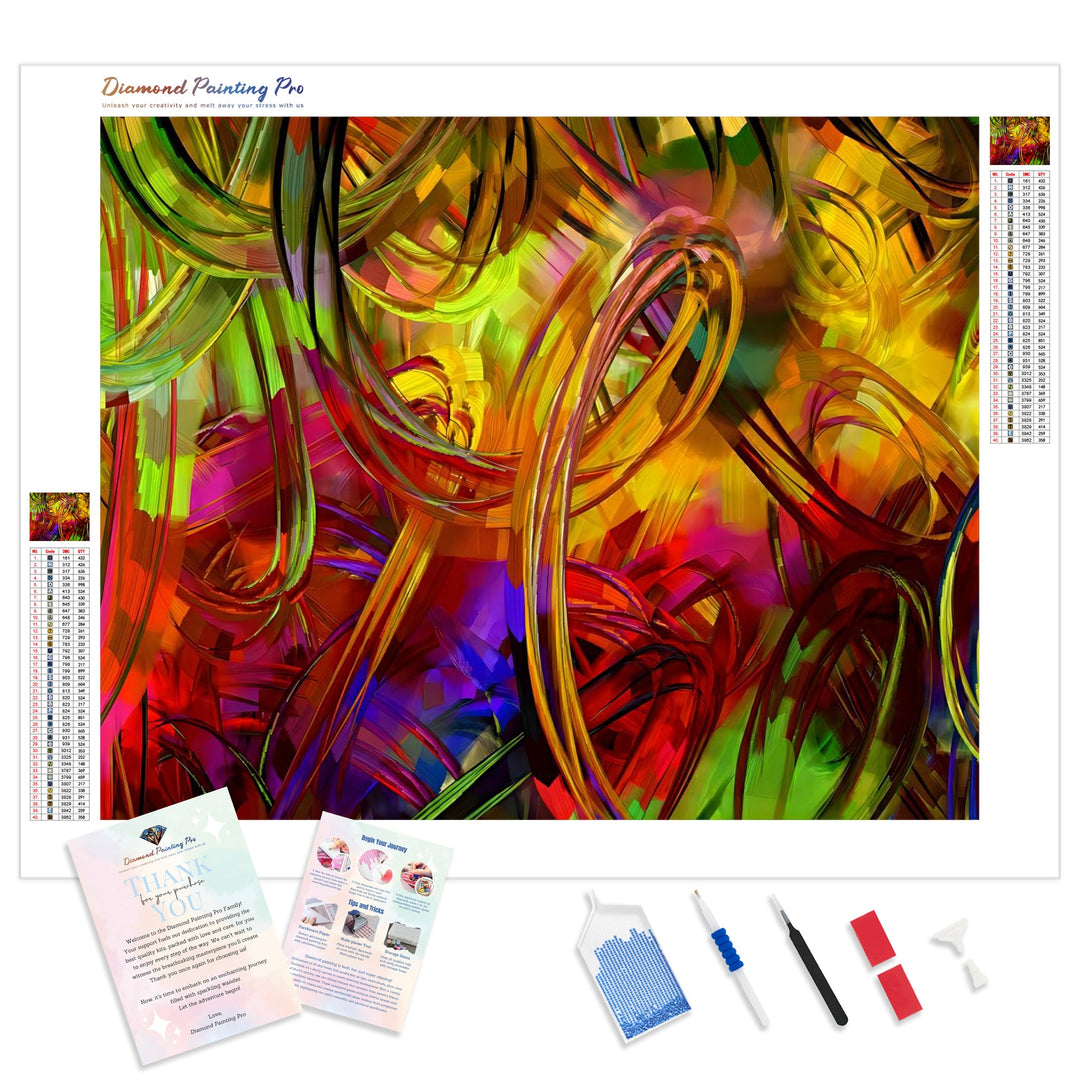 Abstract Swirls | Diamond Painting Kit - Full Drill - Square or Round Diamonds with AB Drills Option