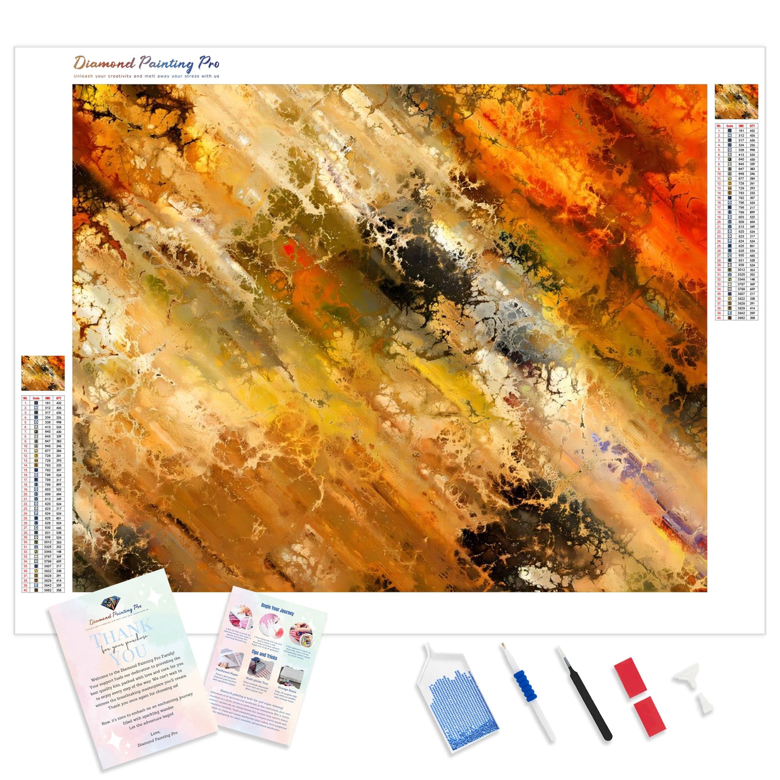 Abstract Autumn Shades | Diamond Painting Kit - Full Drill - Square or Round Diamonds with AB Drills Option