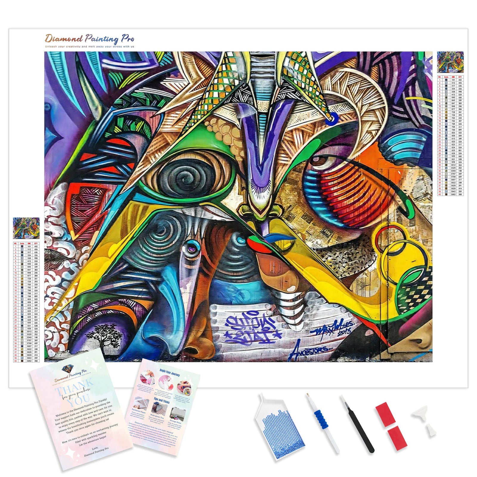 Abstract Expression | Diamond Painting Kit - Full Drill - Square or Round Diamonds with AB Drills Option