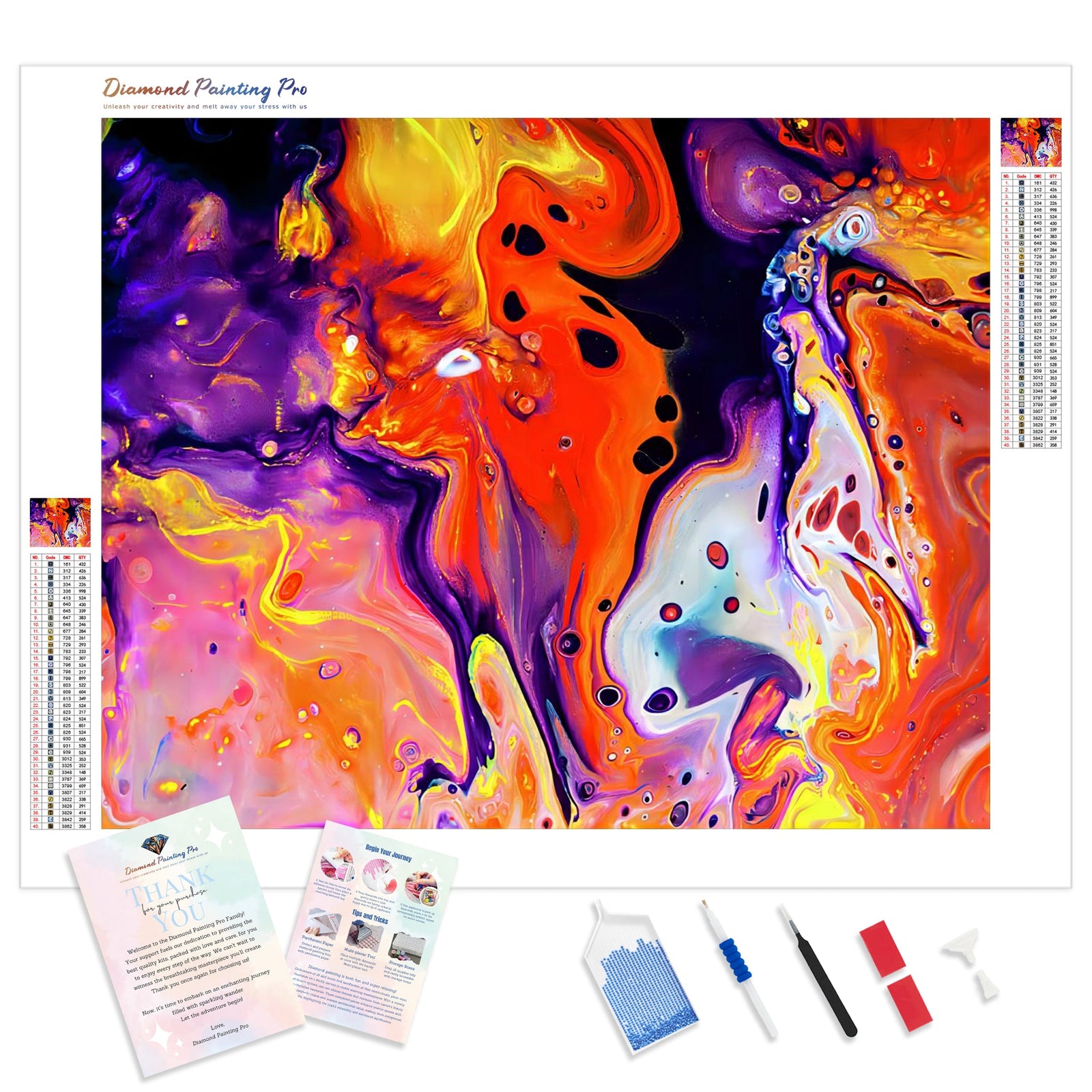 Abstract Palette Mix | Diamond Painting Kit - Full Drill - Square or Round Diamonds with AB Drills Option