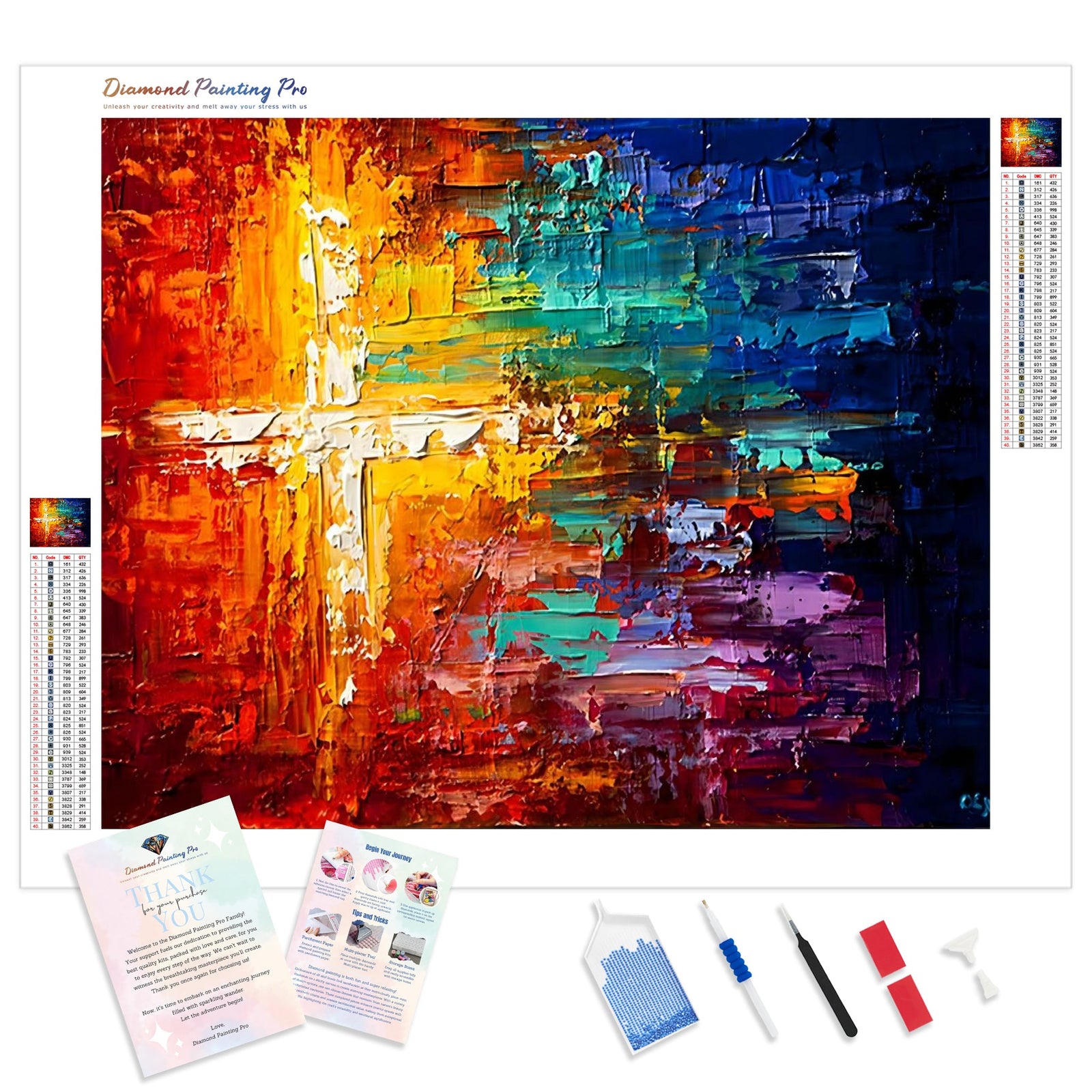 Abstract Rainbow Paints | Diamond Painting Kit - Full Drill - Square or Round Diamonds with AB Drills Option