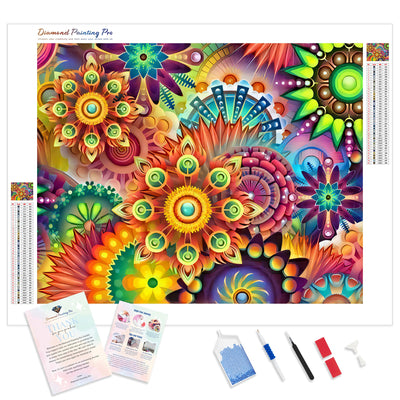 Floral Magic | Diamond Painting Kit - Full Drill - Square or Round Diamonds with AB Drills Option