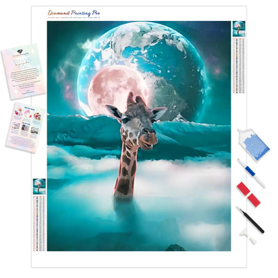 Moon Giraffe | Diamond Painting Kit - Full Drill - Square or Round Diamonds with AB Drills Option