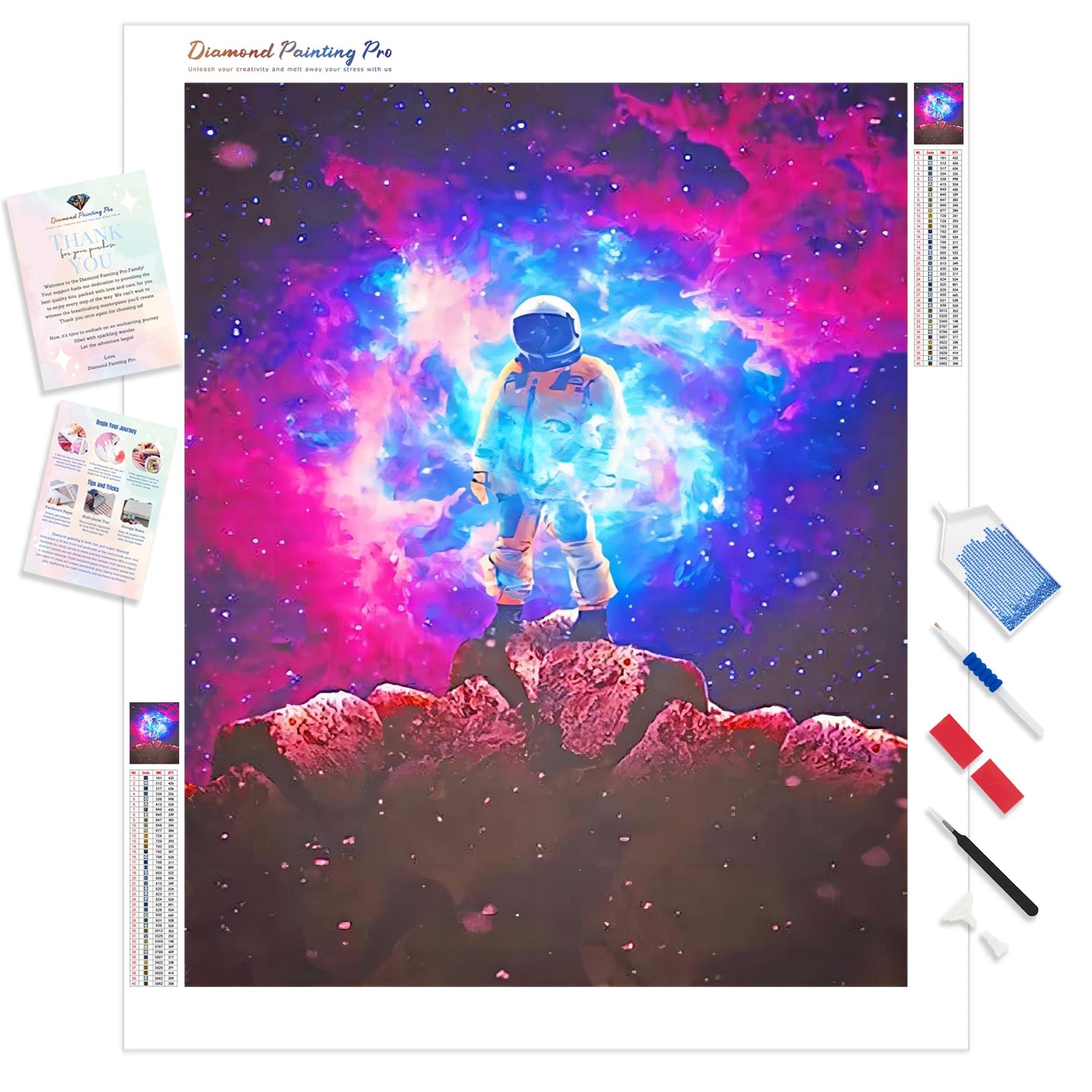 Galaxy Space Man | Diamond Painting Kit - Full Drill - Square or Round Diamonds with AB Drills Option