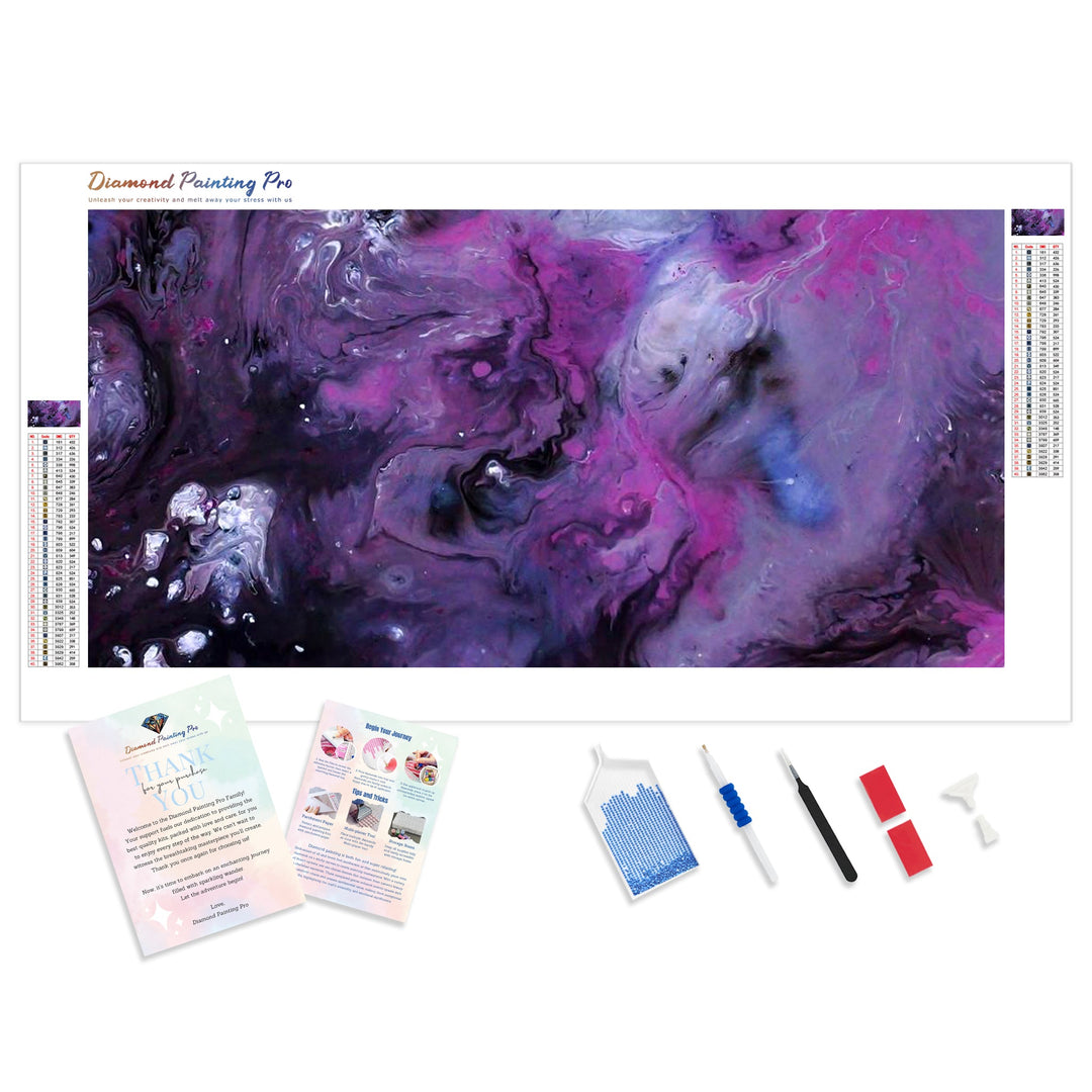 Abstract Purple & Black | Diamond Painting Kit - Full Drill - Square or Round Diamonds with AB Drills Option