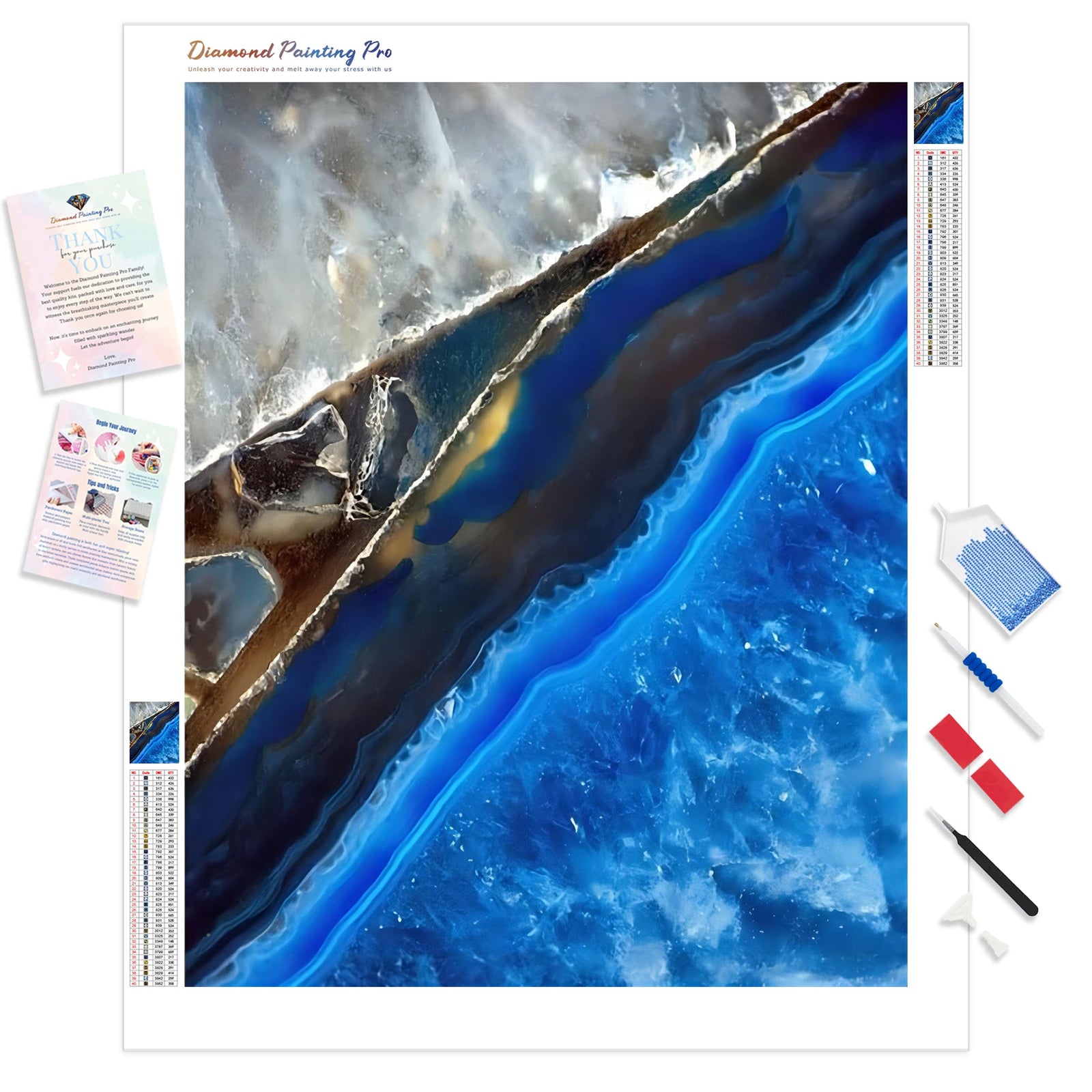 Blue Stone | Diamond Painting Kit - Full Drill - Square or Round Diamonds with AB Drills Option