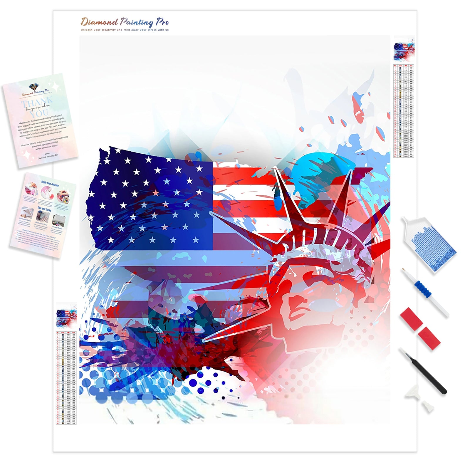 American Independence Day | Diamond Painting Kit - Full Drill - Square or Round Diamonds with AB Drills Option