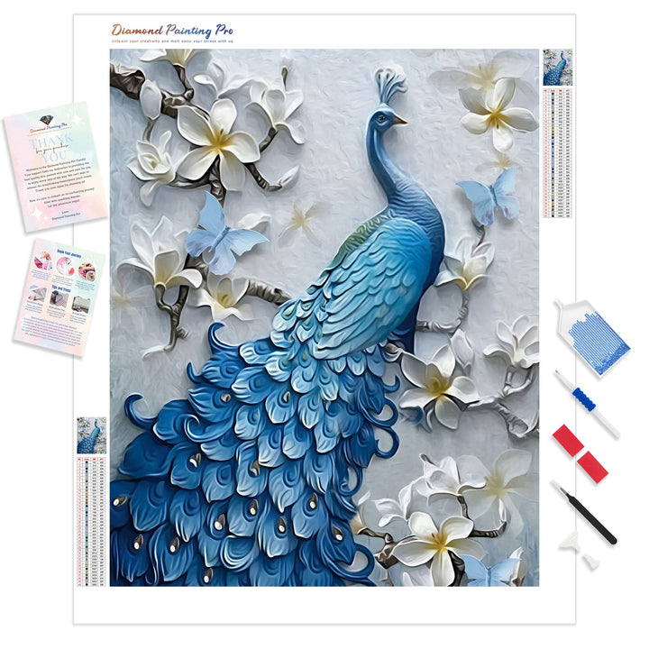 Blue Peacock Flower | Diamond Painting