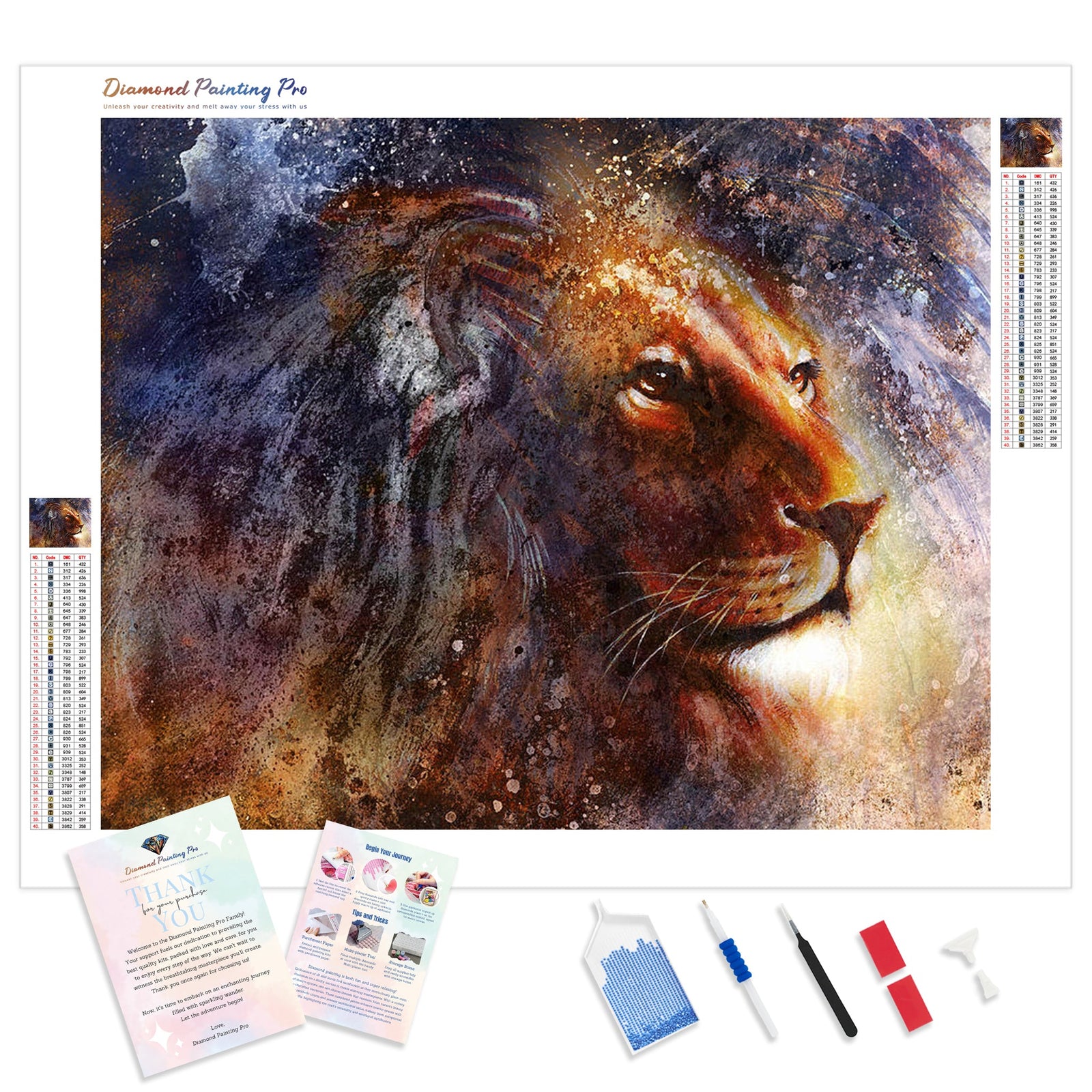 Glory Lion | Diamond Painting Kit - Full Drill - Square or Round Diamonds with AB Drills Option