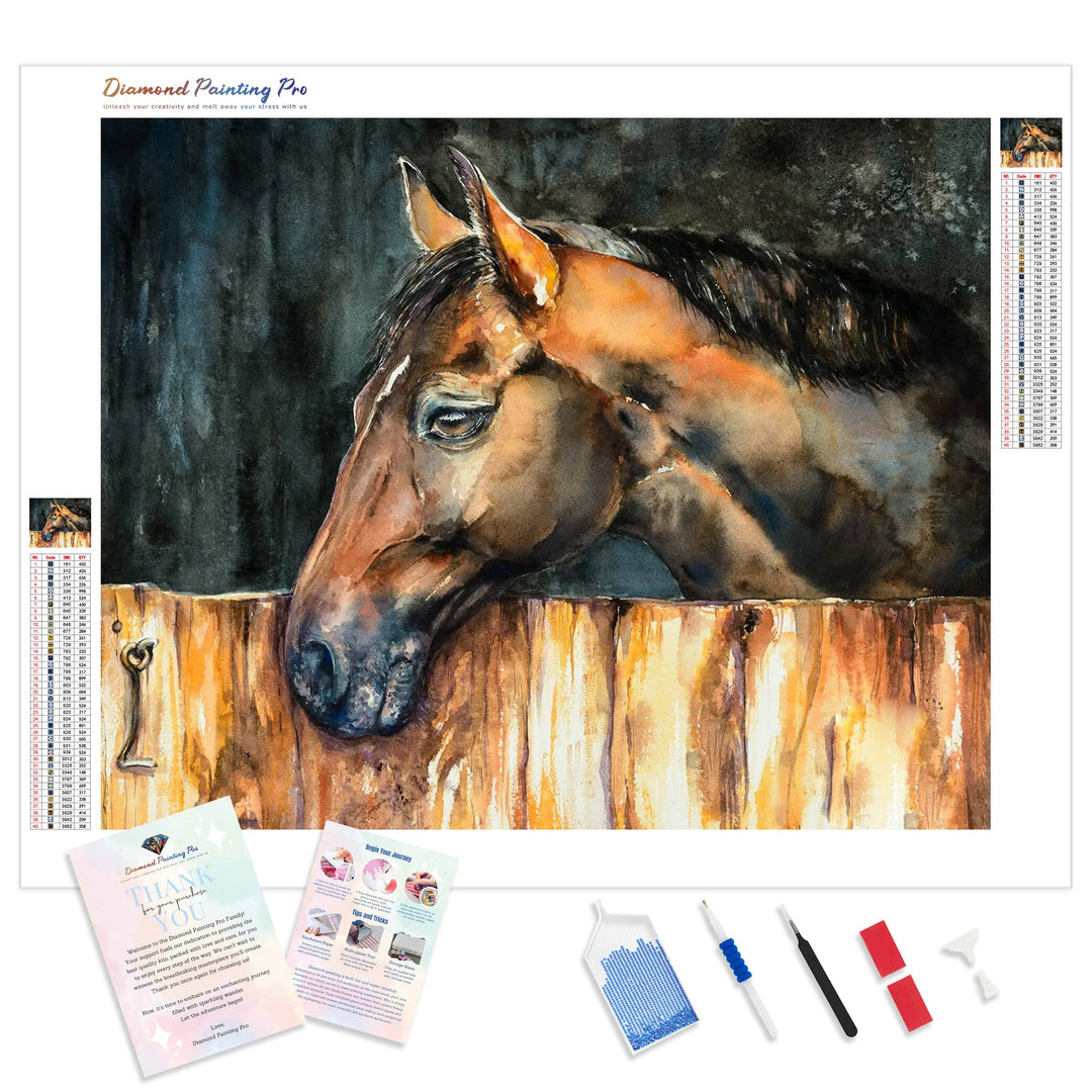 Horse in the Stable | Diamond Painting