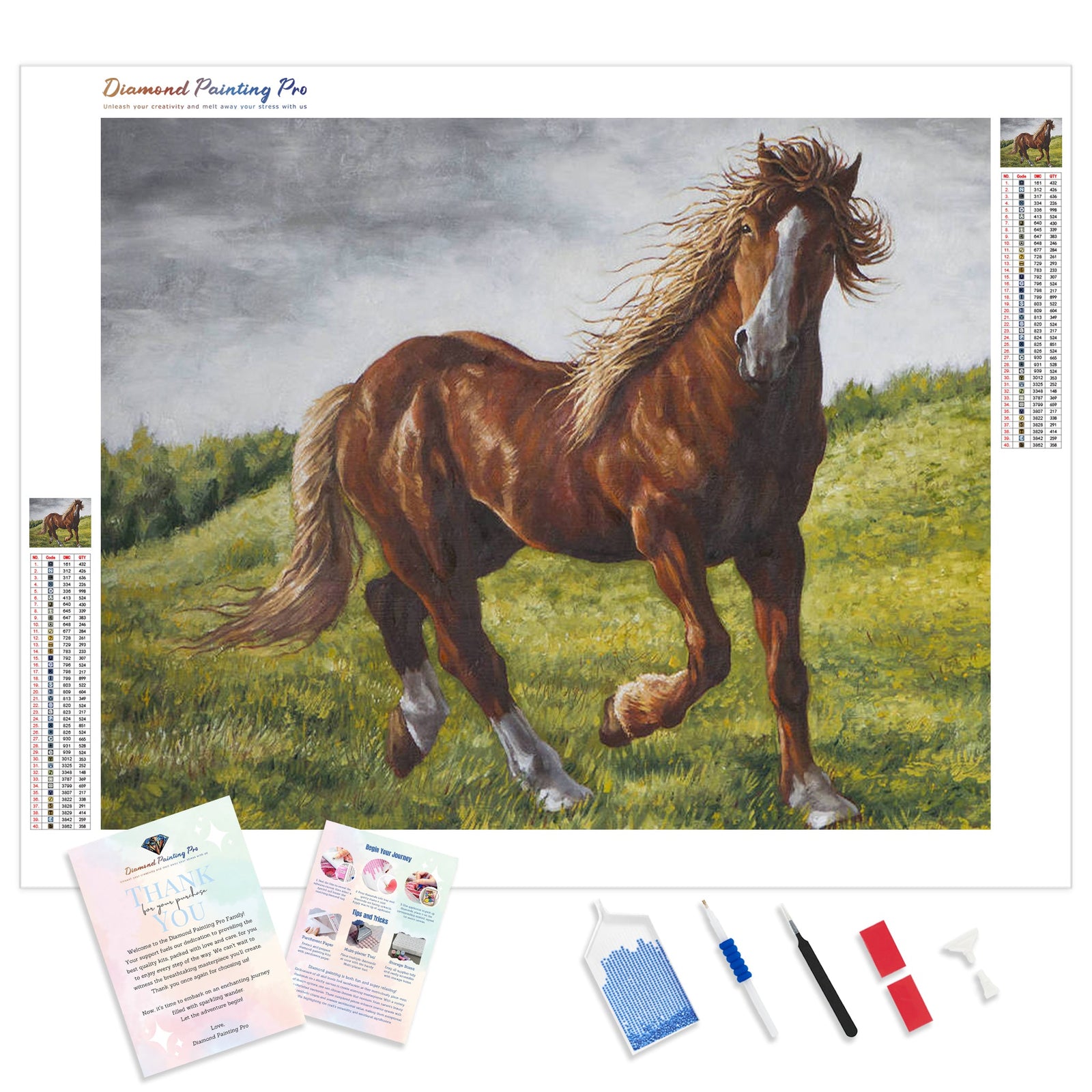 Prairie Horse | Diamond Painting Kit - Full Drill - Square or Round Diamonds with AB Drills Option