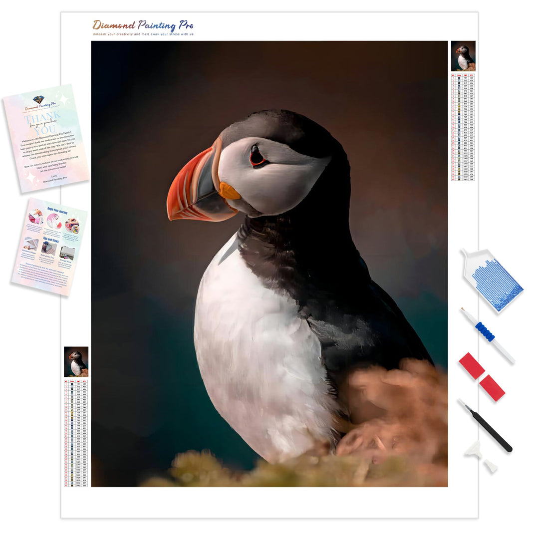 Puffin | Diamond Painting Kit - Full Drill - Square or Round Diamonds with AB Drills Option