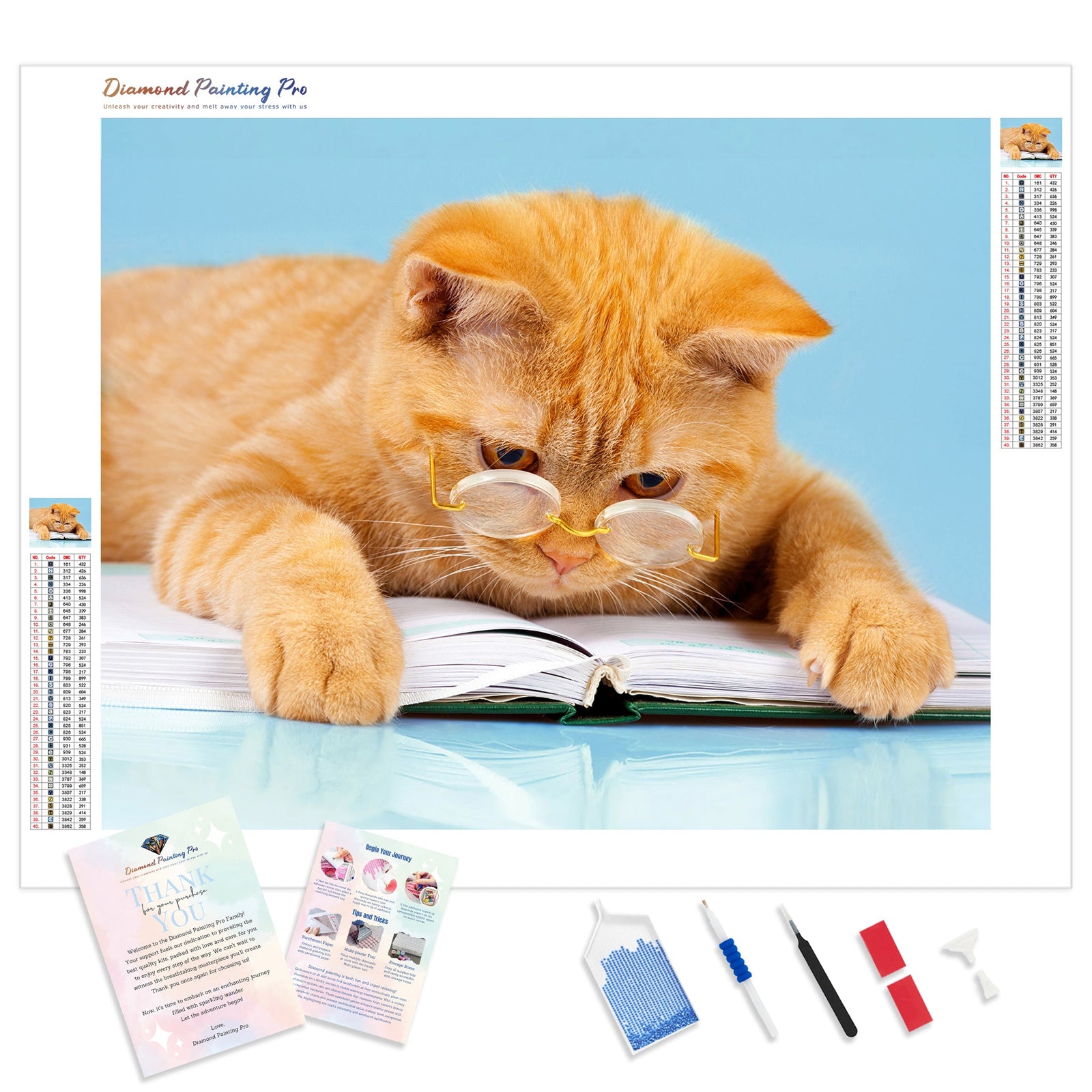 Clever Cat | Diamond Painting Kit - Full Drill - Square or Round Diamonds with AB Drills Option