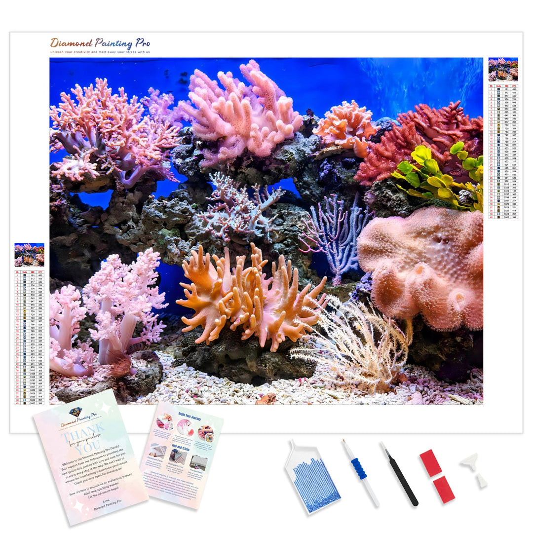 Coral | Diamond Painting Kit - Full Drill - Square or Round Diamonds with AB Drills Option