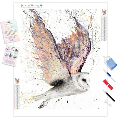 Heart Winged Owl | Diamond Painting Kit - Full Drill - Square or Round Diamonds with AB Drills Option