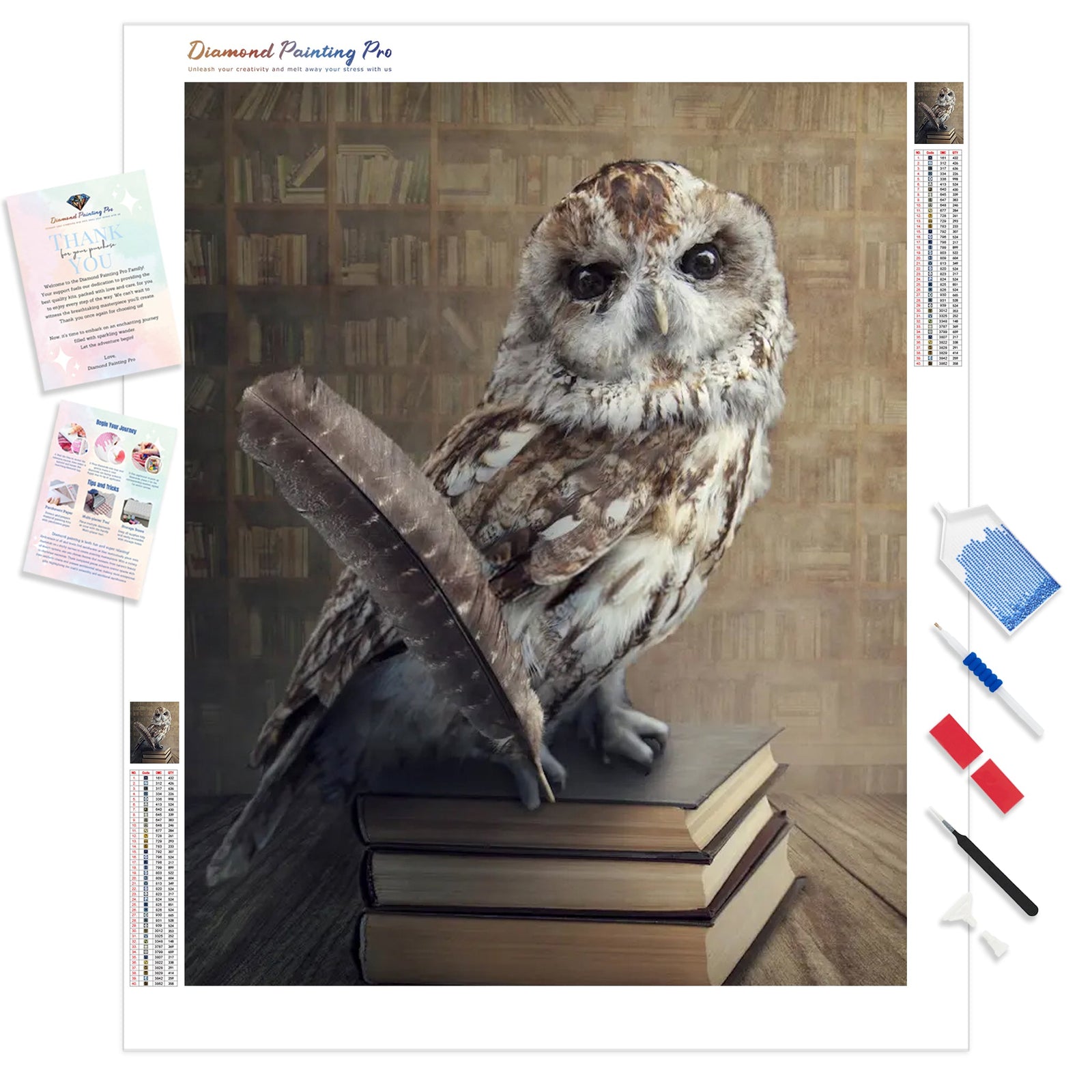 Wise Owl Literacy | Diamond Painting Kit - Full Drill - Square or Round Diamonds with AB Drills Option