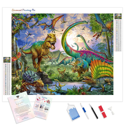 Dinosaur | Diamond Painting Kit - Full Drill - Square or Round Diamonds with AB Drills Option