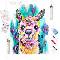 Coloful Alpaca | Diamond Painting Kit - Full Drill - Square or Round Diamonds with AB Drills Option