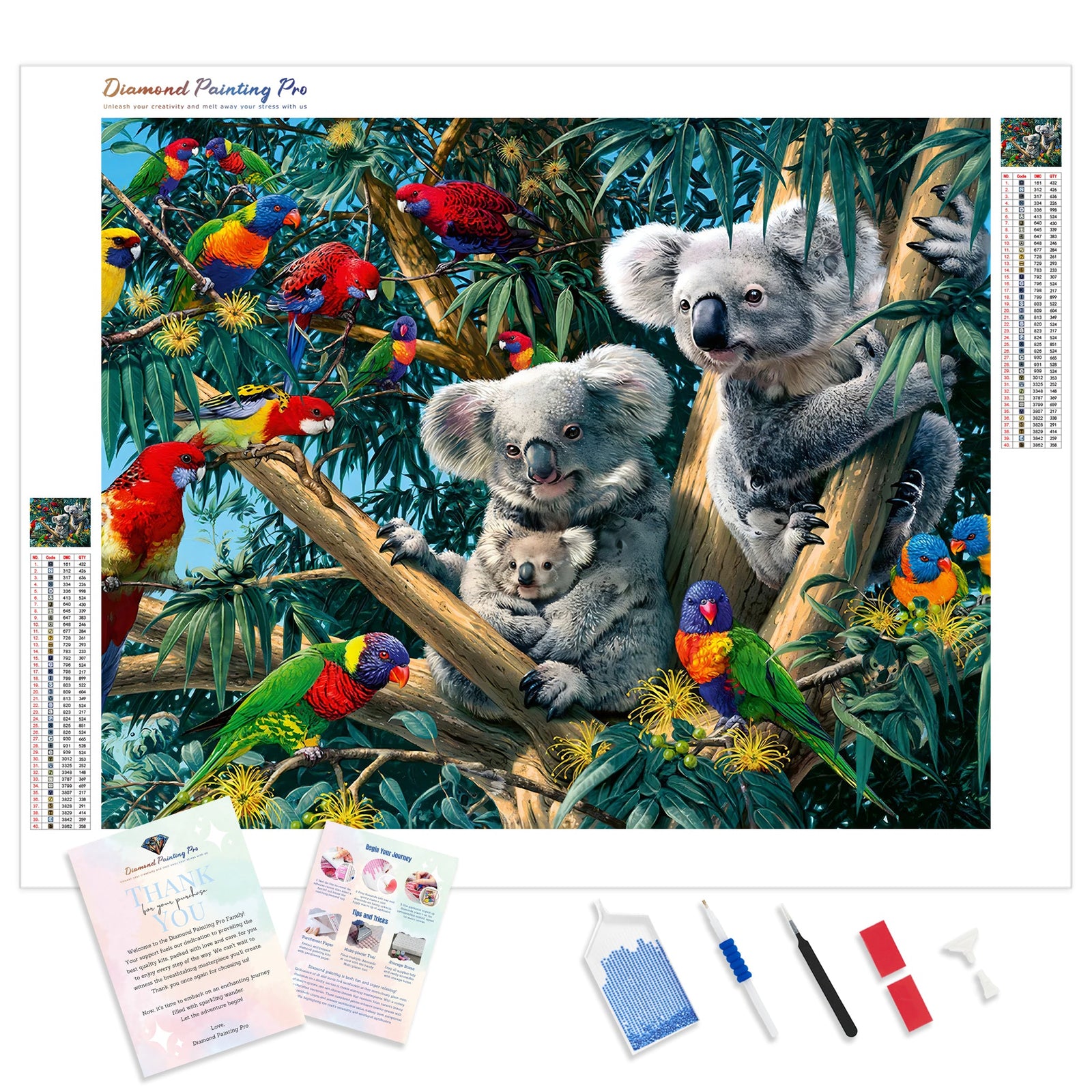 Australian Koalas | Diamond Painting Kit - Full Drill - Square or Round Diamonds with AB Drills Option