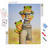 Frogs On Tap | Diamond Painting Kit - Full Drill - Square or Round Diamonds with AB Drills Option