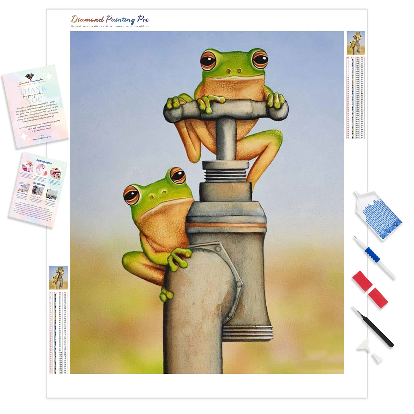 Frogs On Tap | Diamond Painting Kit - Full Drill - Square or Round Diamonds with AB Drills Option