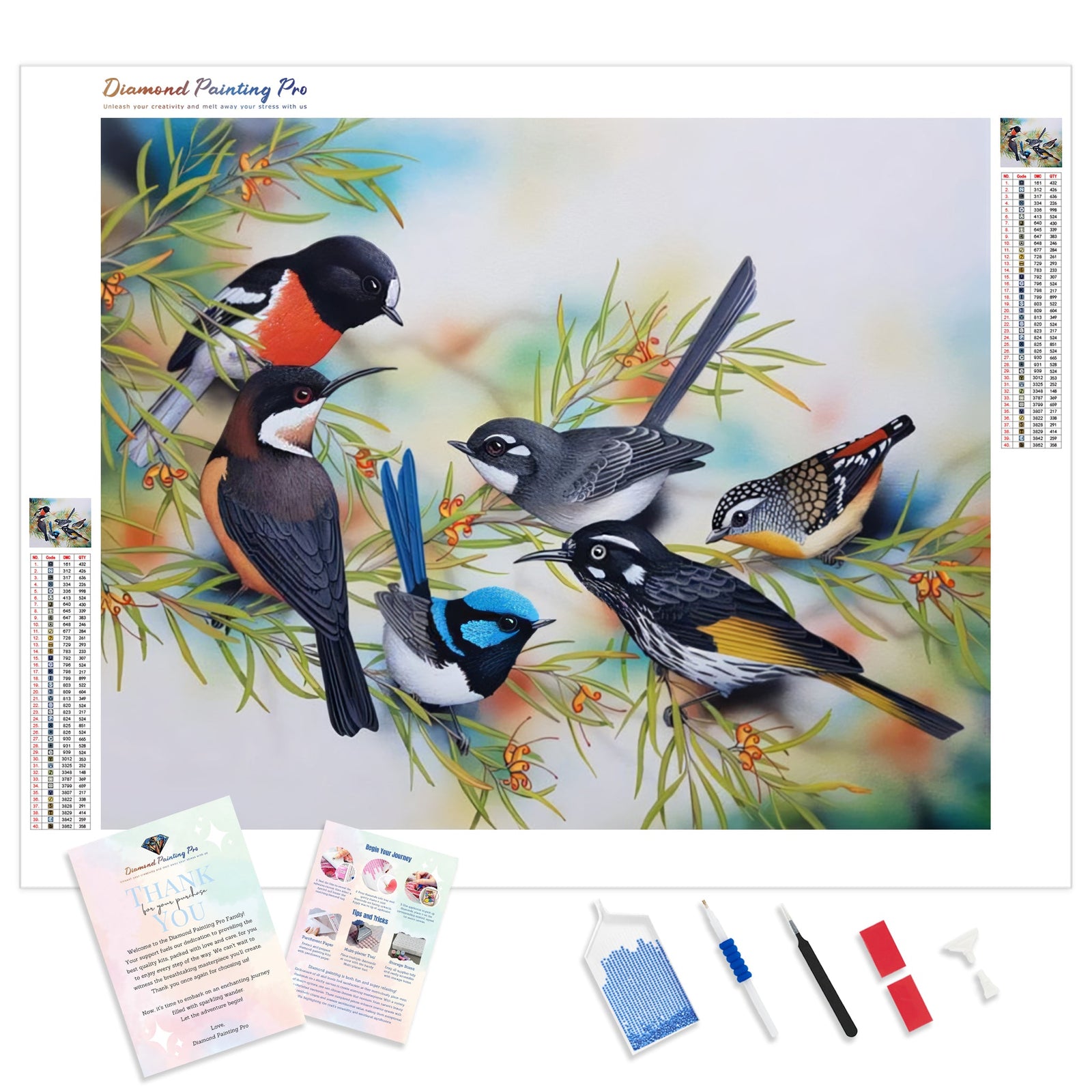 My Garden Birds | Diamond Painting Kit - Full Drill - Square or Round Diamonds with AB Drills Option