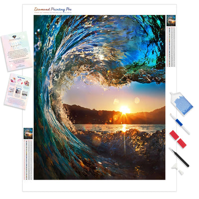 Sunset Wave | Diamond Painting Kit - Full Drill - Square or Round Diamonds with AB Drills Option