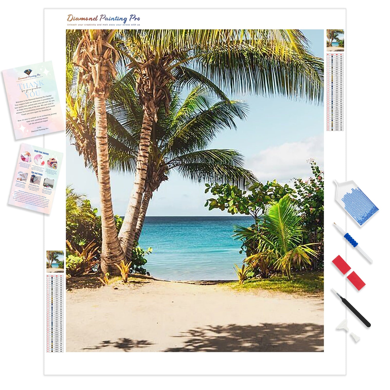 Relaxing Beach | Diamond Painting Kit - Full Drill - Square or Round Diamonds with AB Drills Option