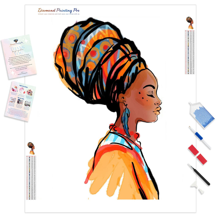 African Woman Turban | Diamond Painting