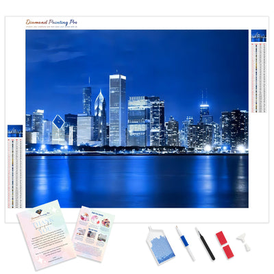 Chicago Skyline | Diamond Painting Kit - Full Drill - Square or Round Diamonds with AB Drills Option