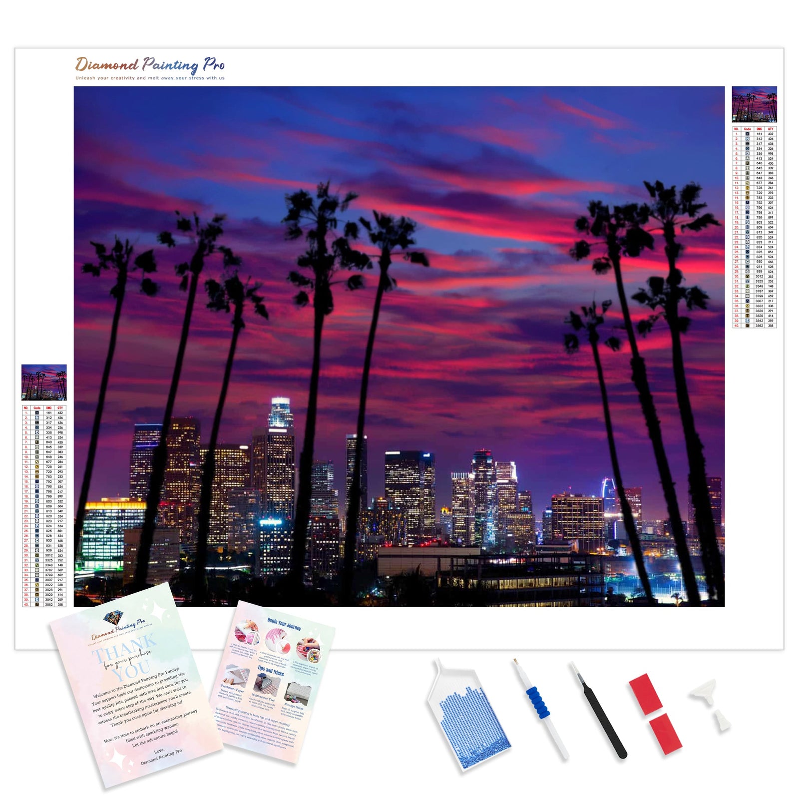 Downtown LA | Diamond Painting Kit - Full Drill - Square or Round Diamonds with AB Drills Option