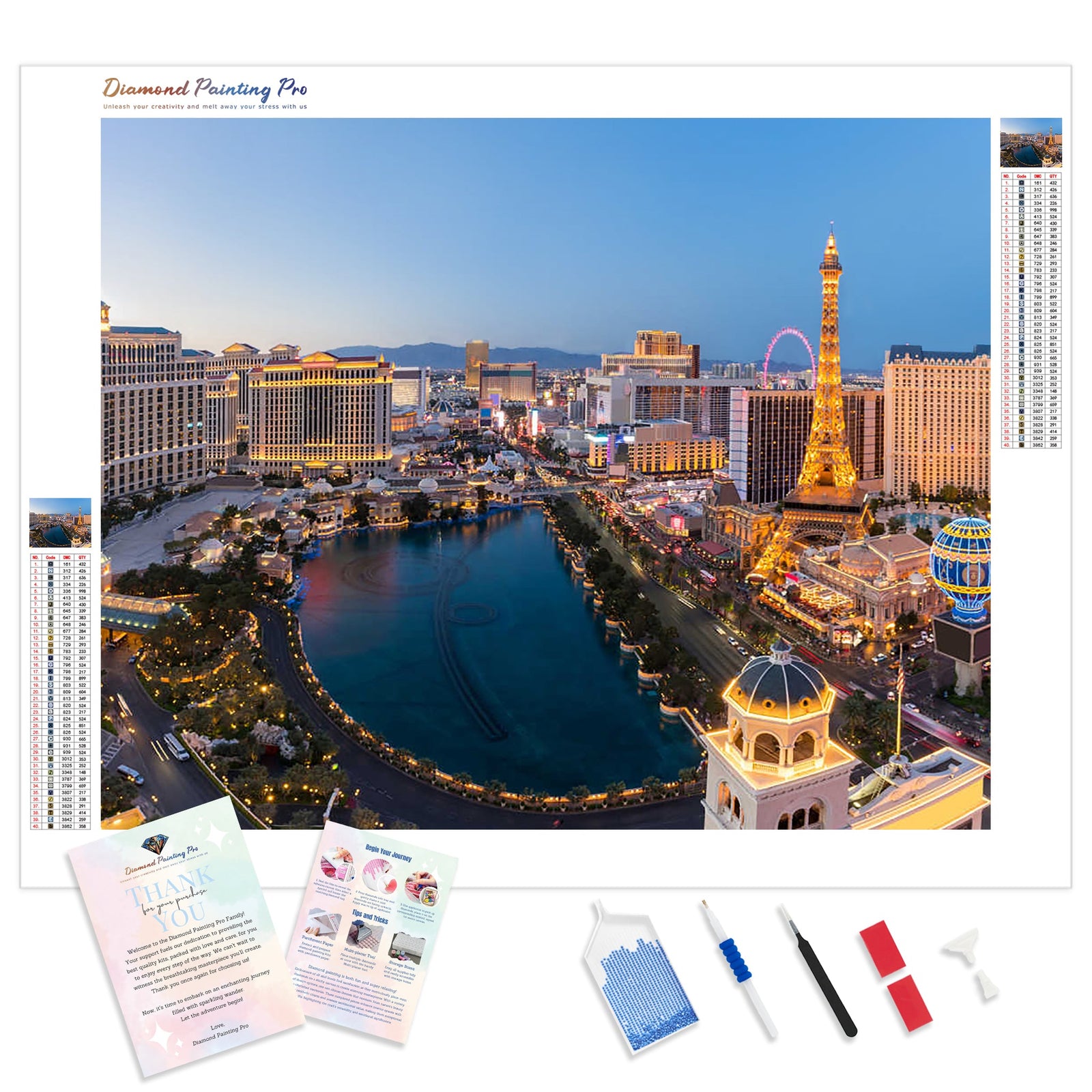 Las Vegas Skyline | Diamond Painting Kit - Full Drill - Square or Round Diamonds with AB Drills Option