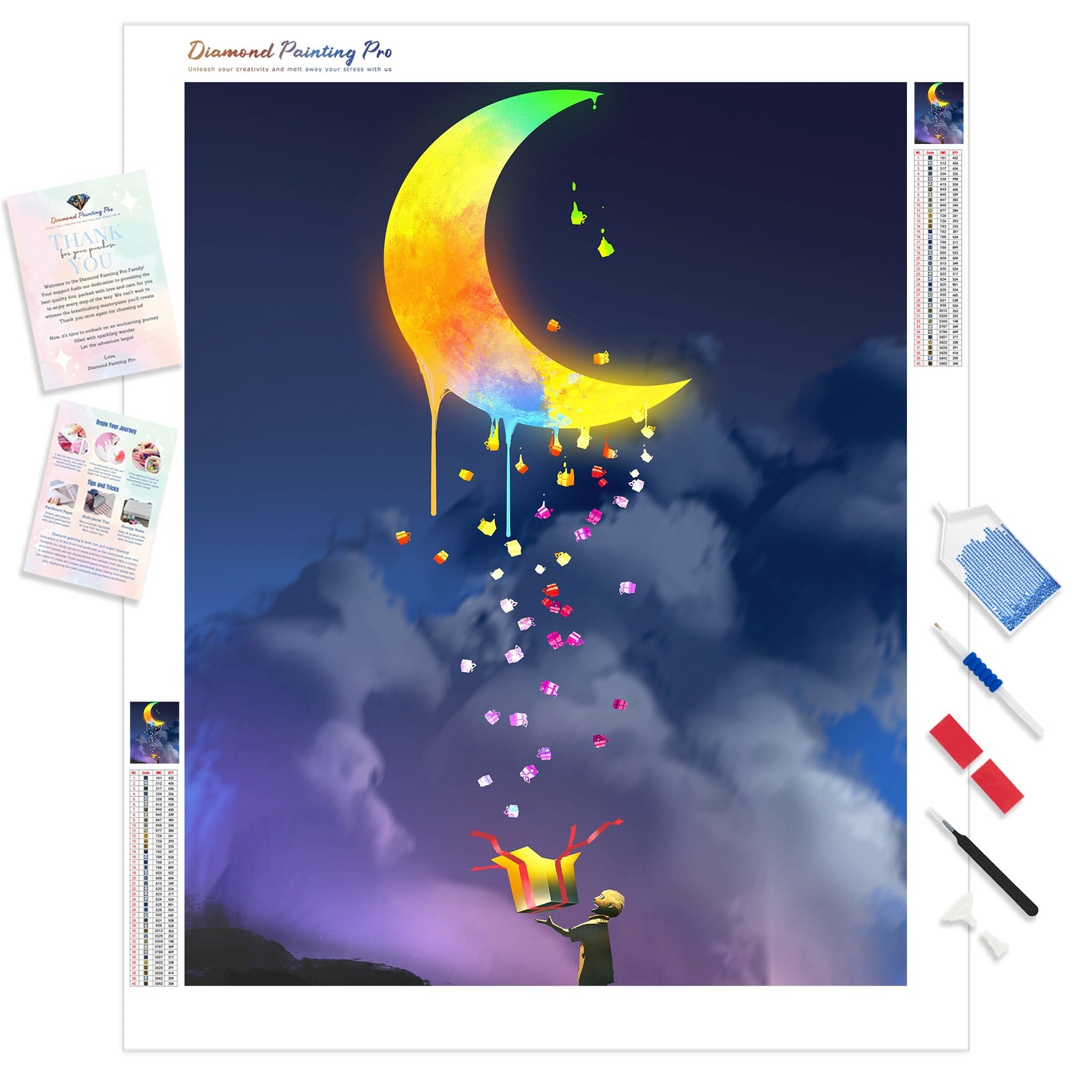 Moon Gift | Diamond Painting Kit - Full Drill - Square or Round Diamonds with AB Drills Option