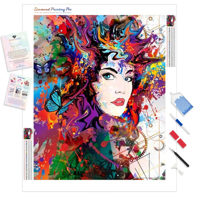 Psychedelic Portrait | Diamond Painting Kit - Full Drill - Square or Round Diamonds with AB Drills Option