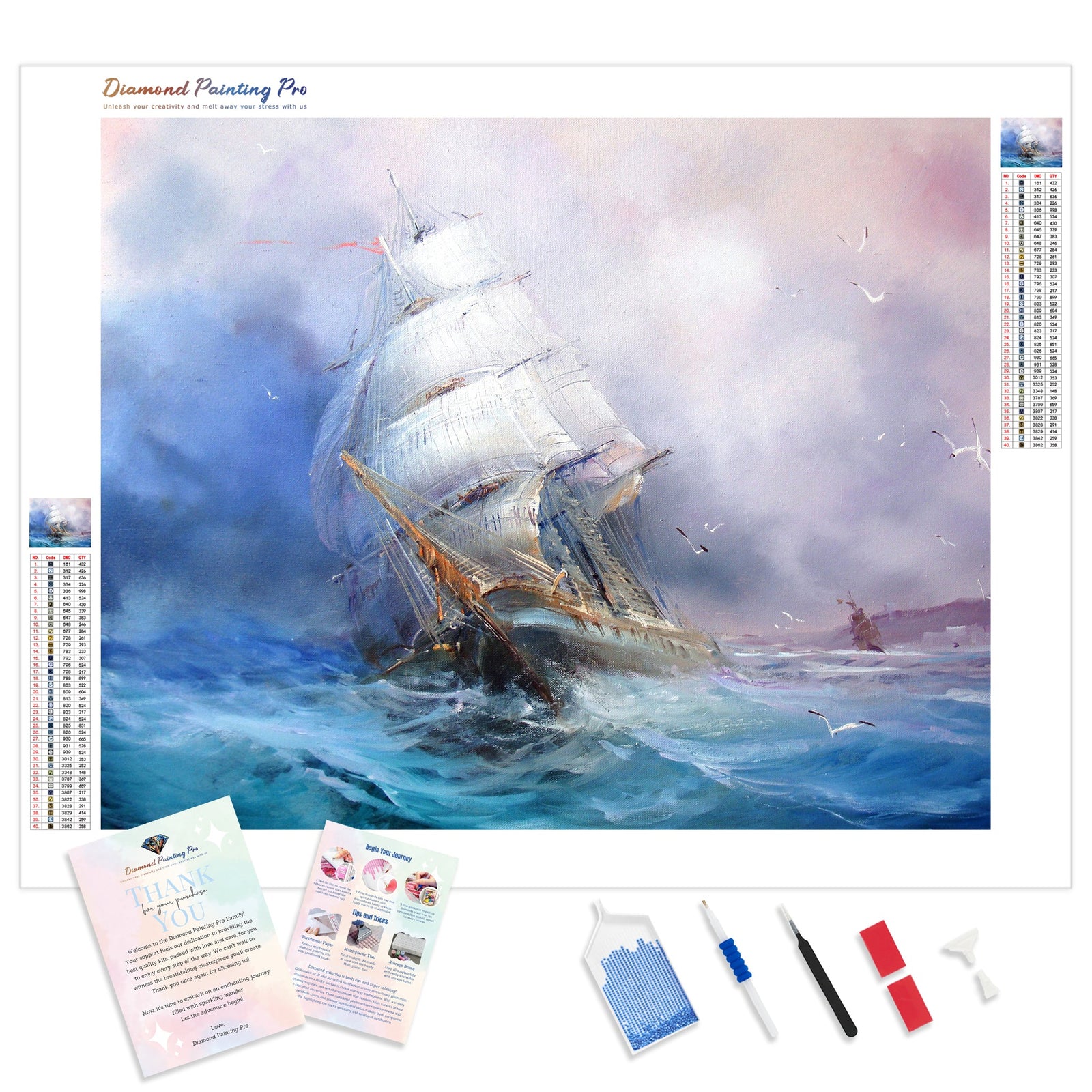 Trading Ship | Diamond Painting Kit - Full Drill - Square or Round Diamonds with AB Drills Option