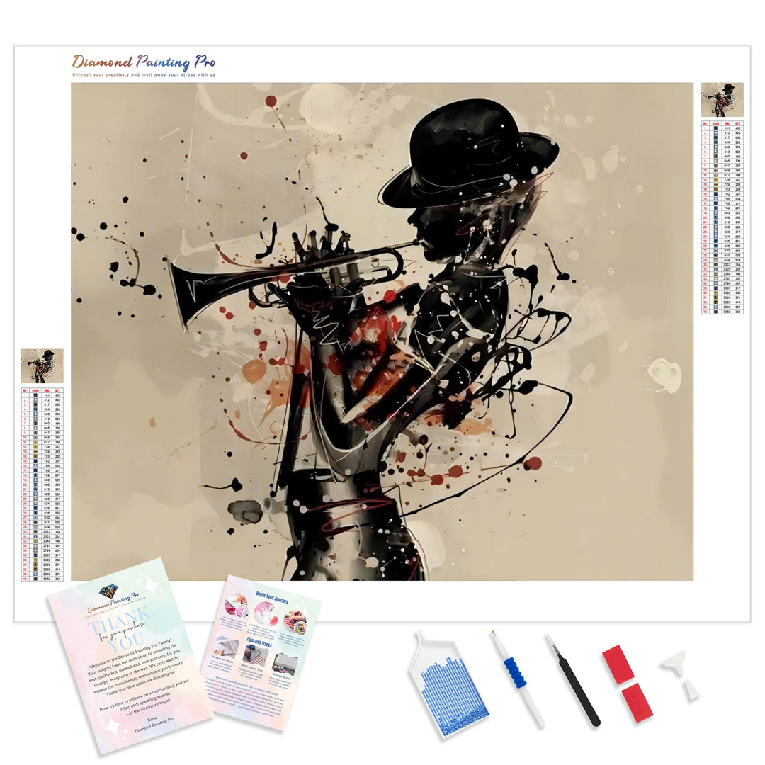 Trumpeter | Diamond Painting Kit - Full Drill - Square or Round Diamonds with AB Drills Option